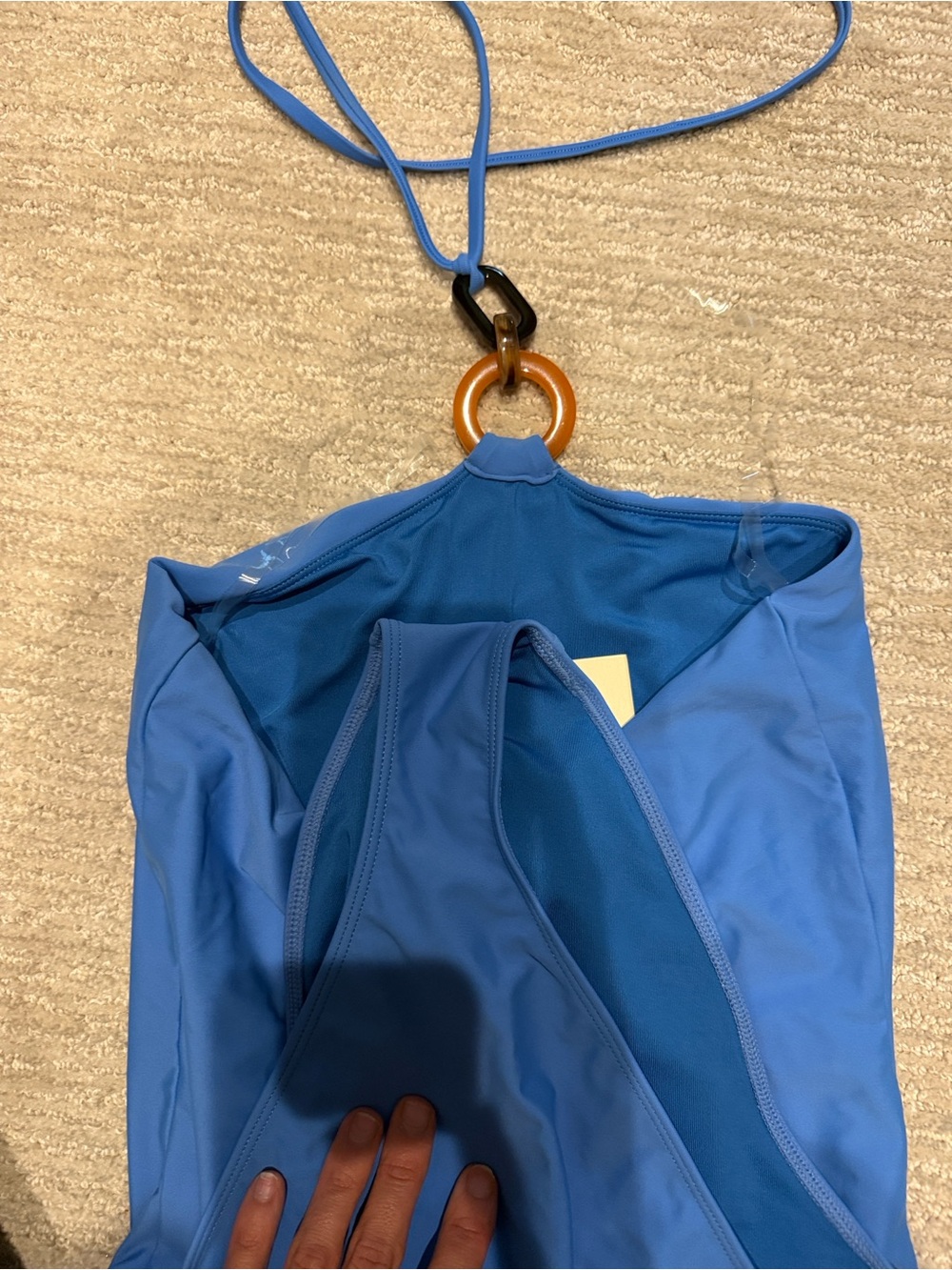 Ramy Brook Light Blue Strapless Swimsuit with Halter Detail - Picture 2 of 7